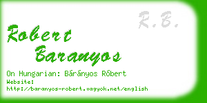 robert baranyos business card